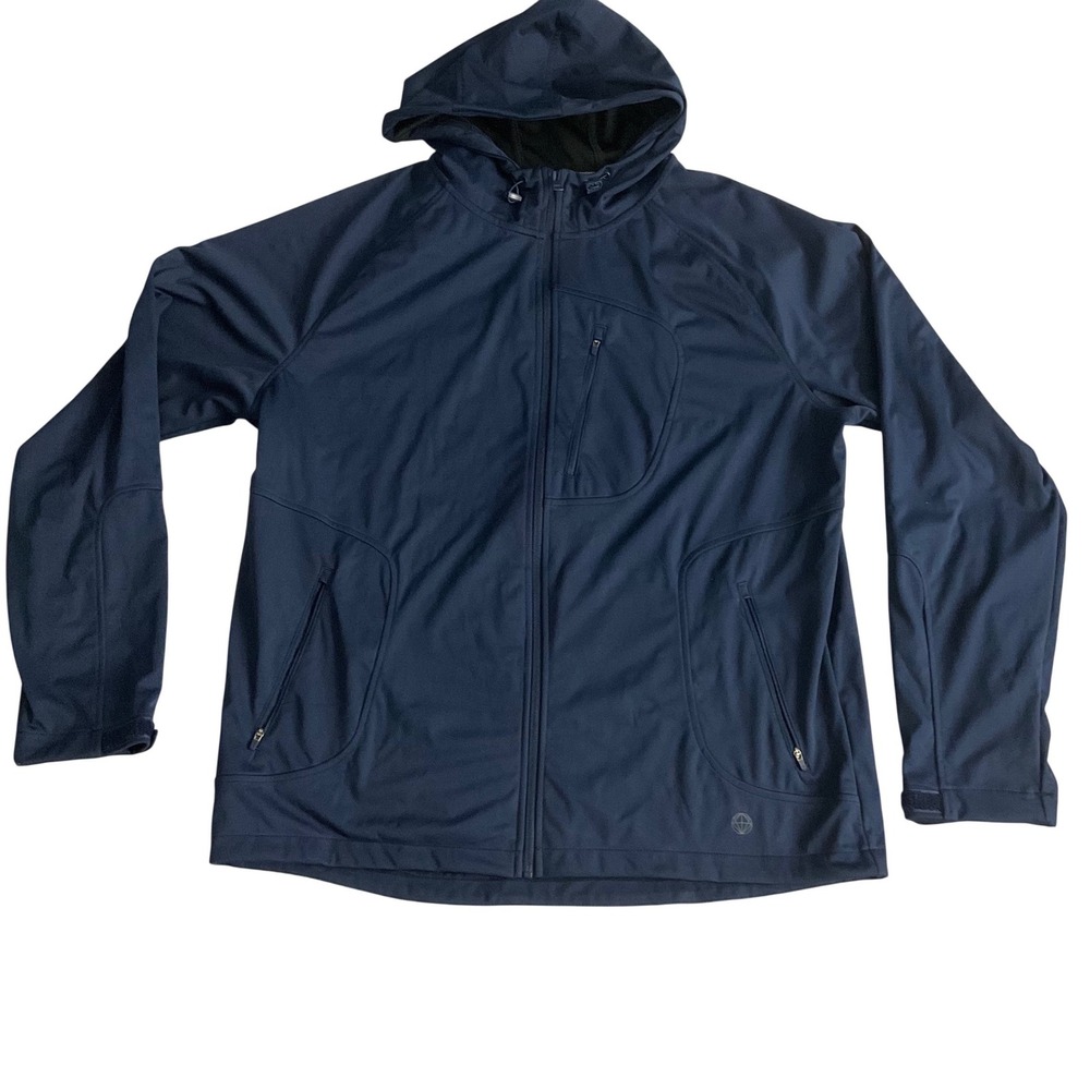 Mondetta Outdoor Project Navy Blue Hooded Full Zip‎ Jacket XL Recycled Polyester